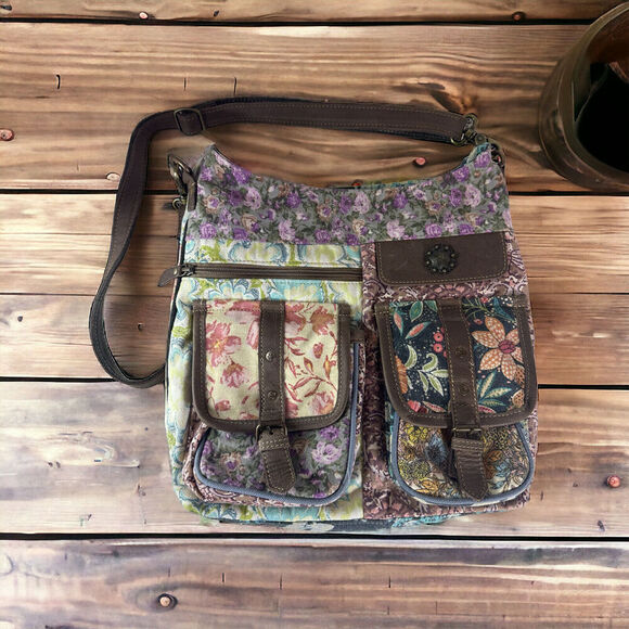 Myra Bag Handbags - Myra Le Fleur Bel Shoulder Bag Floral Canvas & Leather Purse Mixed Print